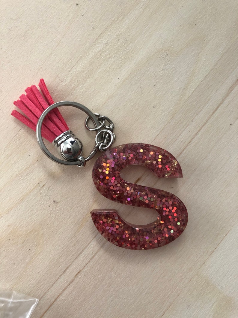 Pink Glitter Personalized Keychain Etsy
