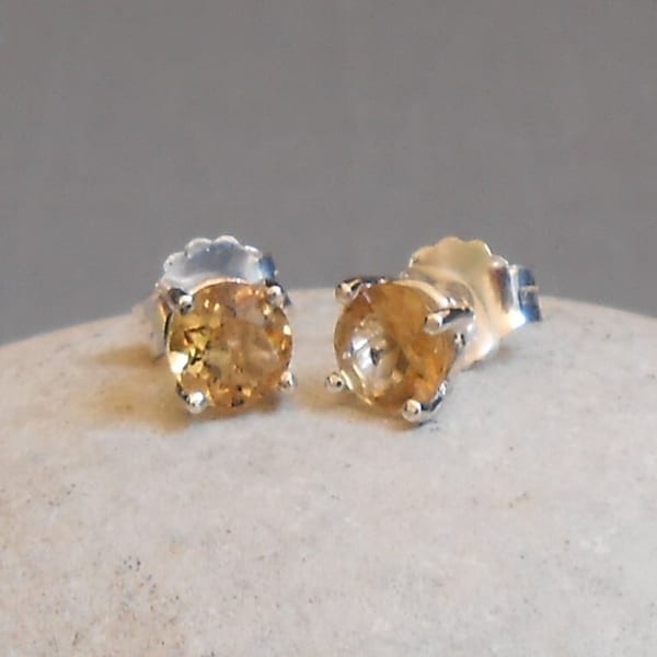 Puces pierres citrine 5 mm, pierre de naissance novembre, idée cadeau pour elle