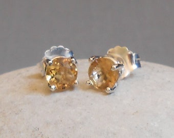 Puces pierres citrine 5 mm, pierre de naissance novembre, idée cadeau pour elle