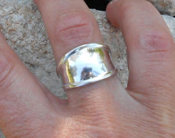Handmade 950 silver ring, 950 silver domed ring, custom ring, gift idea for women