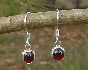 Almandine garnet earrings, 925 silver earrings, unique handmade earrings, gift idea for women