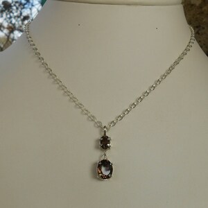 Collier quartz fumé, collier argent 925, pierres taille ovale à facettes, collier unique, collier femme, cadeau pour femme bild 2