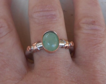 950 silver and copper aventurine ring to order