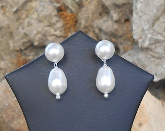 Swarovski pearl earrings, unique handmade earrings, gift idea for women