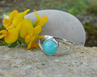 Ring stone amazonite ring silver 950, amazonite gemstone, ring, unique ring, custom gift for woman