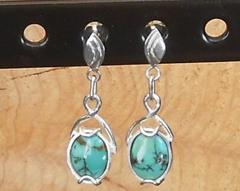Handmade turquoise earrings from Tibet
