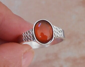 Anillo granate hessonita, anillo de plata 950, anillo único hecho a mano, anillo personalizado, idea de regalo para mujeres