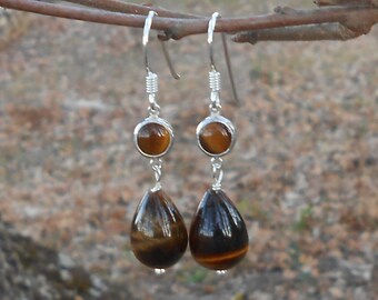 Tiger's eye, 925 Silver earrings, earrings handmade earrings, gift for woman