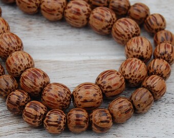 Natural Wood Beads Natural Beads NAT-154 8mm Palmwood Beads 8mm Wood Beads