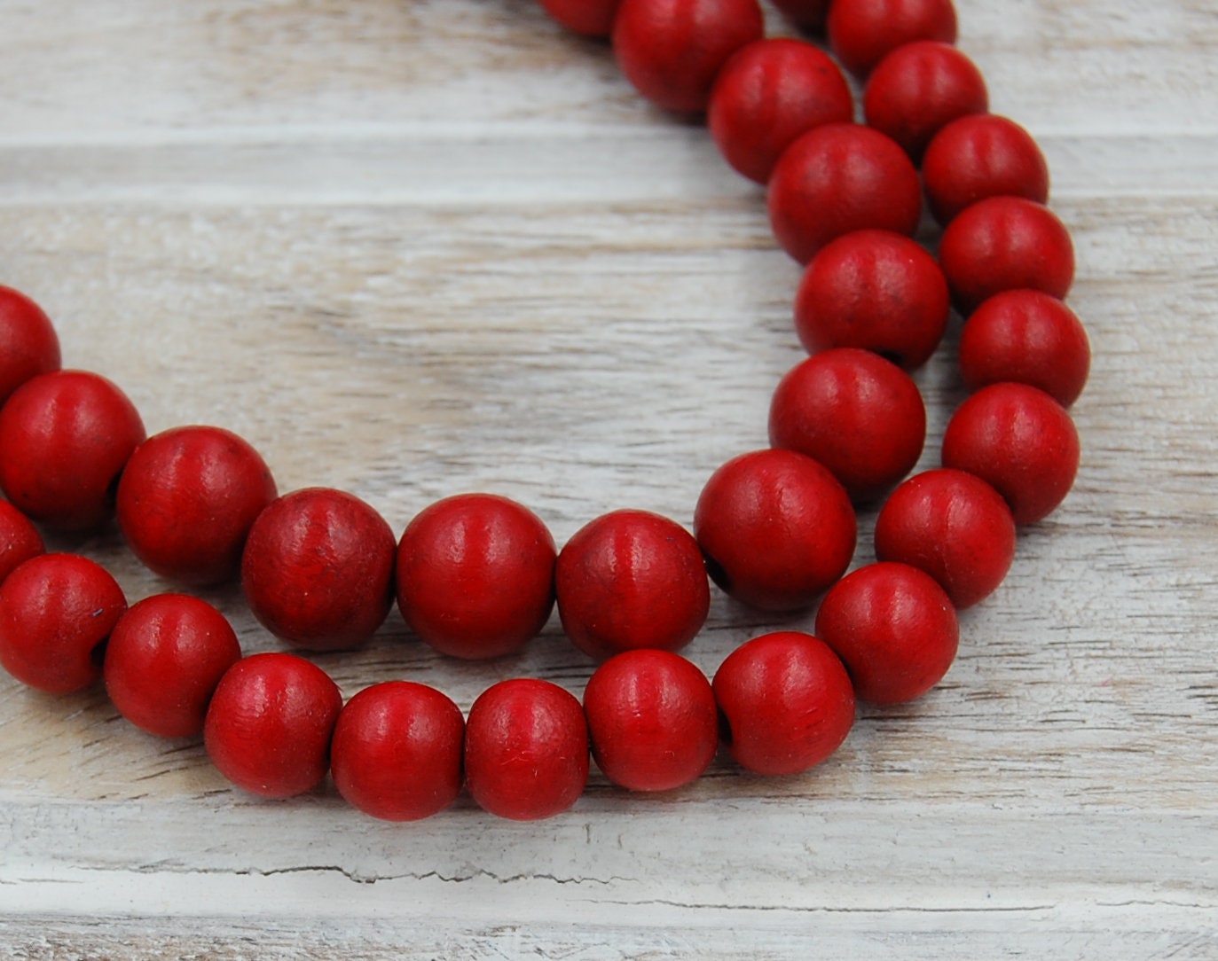 Red Wood 8mm 10mm Bohemian Wood Beads 16 inch strand Etsy