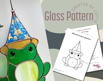 Wizard Frog | Stained Glass Pattern | PDF | Digital Download | Cottagecore | Goblincore | Cricut Template
