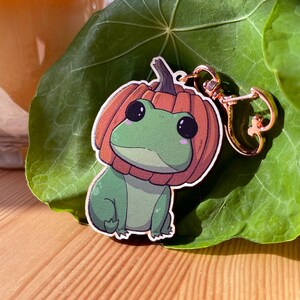 Kürbis Frosch Schlüsselanhänger – Goblincore Magie!