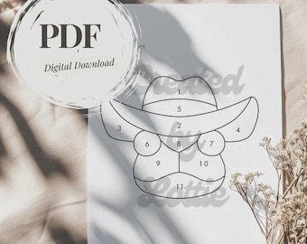 Frog Cowboy | Stained Glass Pattern | PDF | Digital Download | Goblincore | Suncatcher | Cricut Template