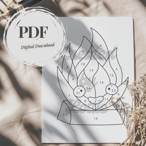 Flamma på stock | Mönster för målat glas | PDF | Digital nedladdning | Suncatcher | Cricut-mall