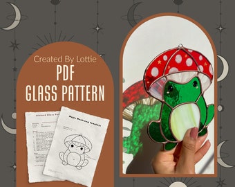 Mushroom Frog | Stained Glass Pattern | PDF | Digital Download | Cottagecore | Goblincore | Cricut Template