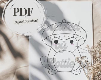Mushroom Frog | Stained Glass Pattern | PDF | Digital Download | Cottagecore | Goblincore | Cricut Template