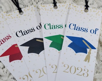 Graduation cap and diploma Bookmarks for Friends, Family, Kids, Teacher Gift, Personalized Gift, multiple colors, graduates, year, sets of 8