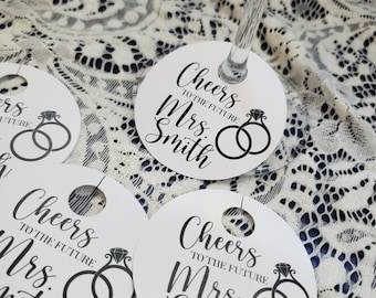 Wine Glass White Cardstock Drink Tags for Parties Weddings Holidays Minimalist Stem Name Marker Bridal Shower Birthday