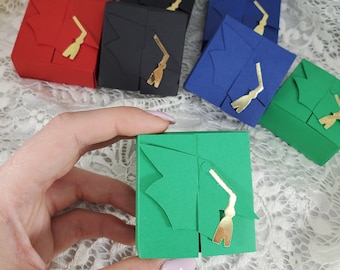 2X2X1 Graduation Gift Boxes Red Blue Black Green favor with gold tassel high school college grad Ships Flat