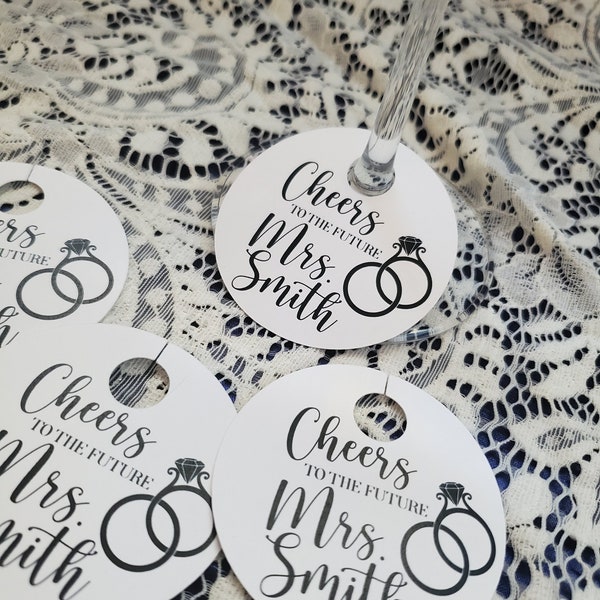 Wine Glass White Cardstock Drink Tags for Parties Weddings Holidays Minimalist Stem Name Marker Bridal Shower Birthday