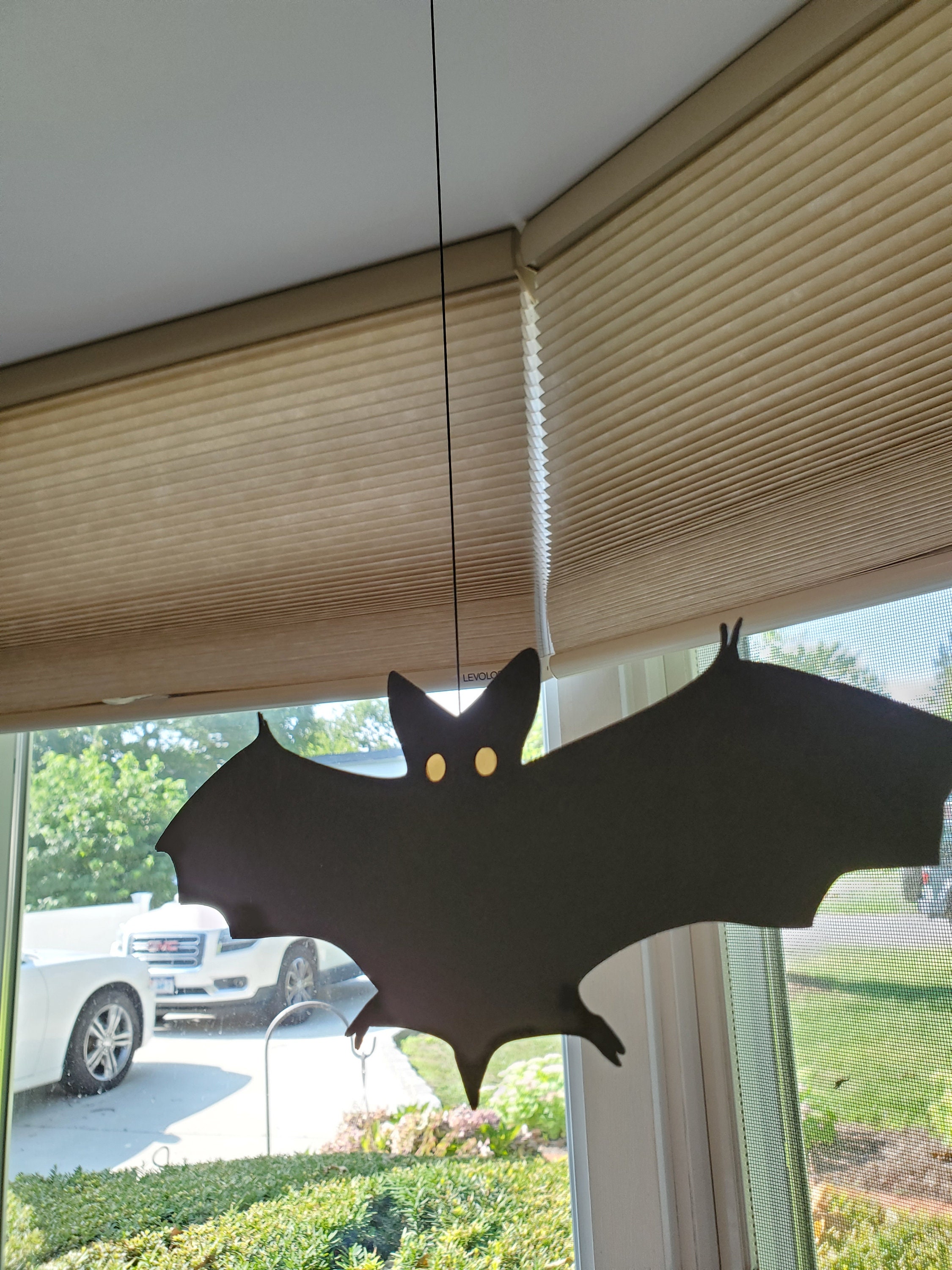 Hanging Bat Halloween Decorations Cutouts With Gold Foil Eyes Etsy