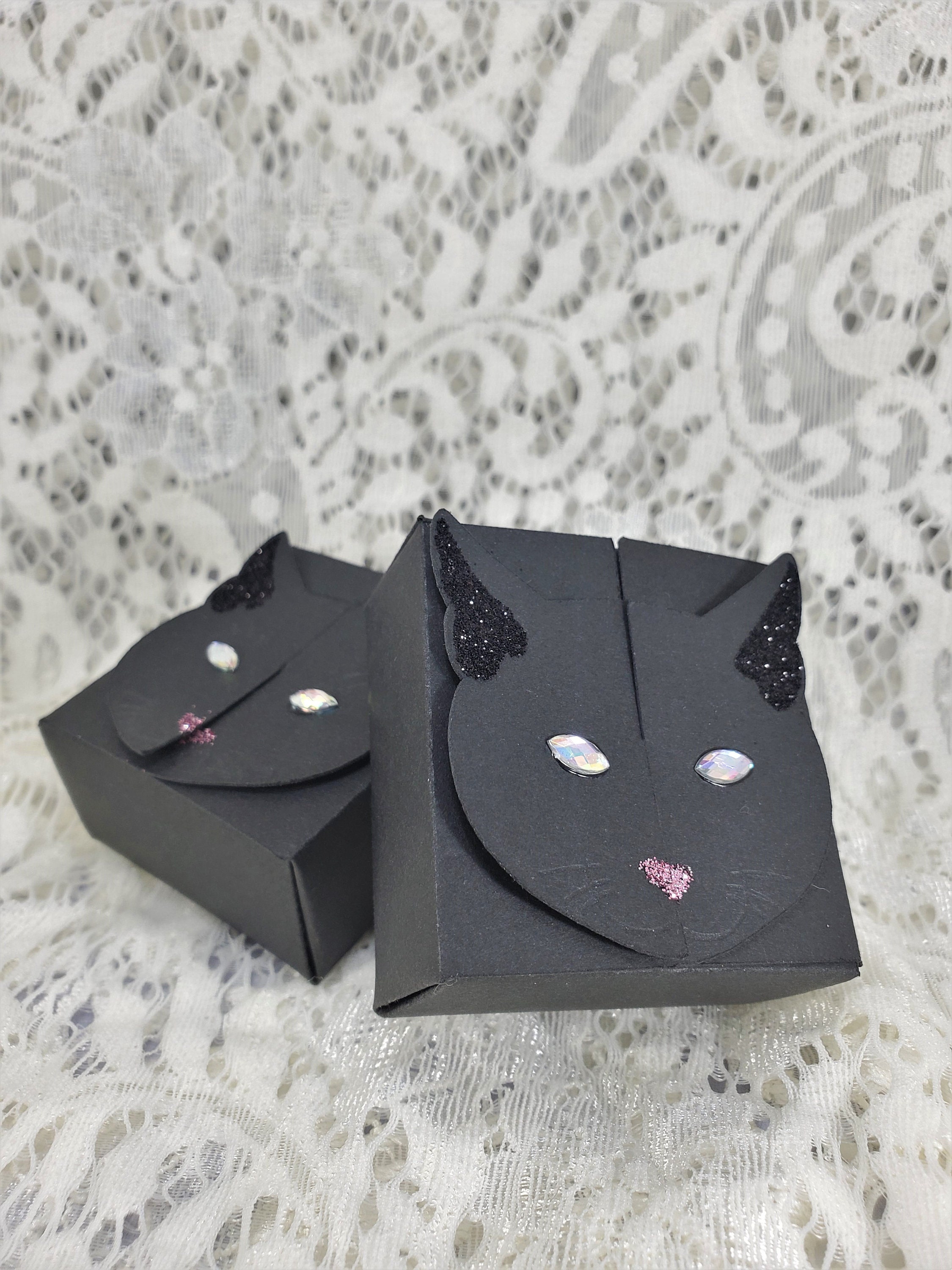 2X2X1 Black Cat Gift Boxes Halloween Theme Wedding Favor Box Etsy