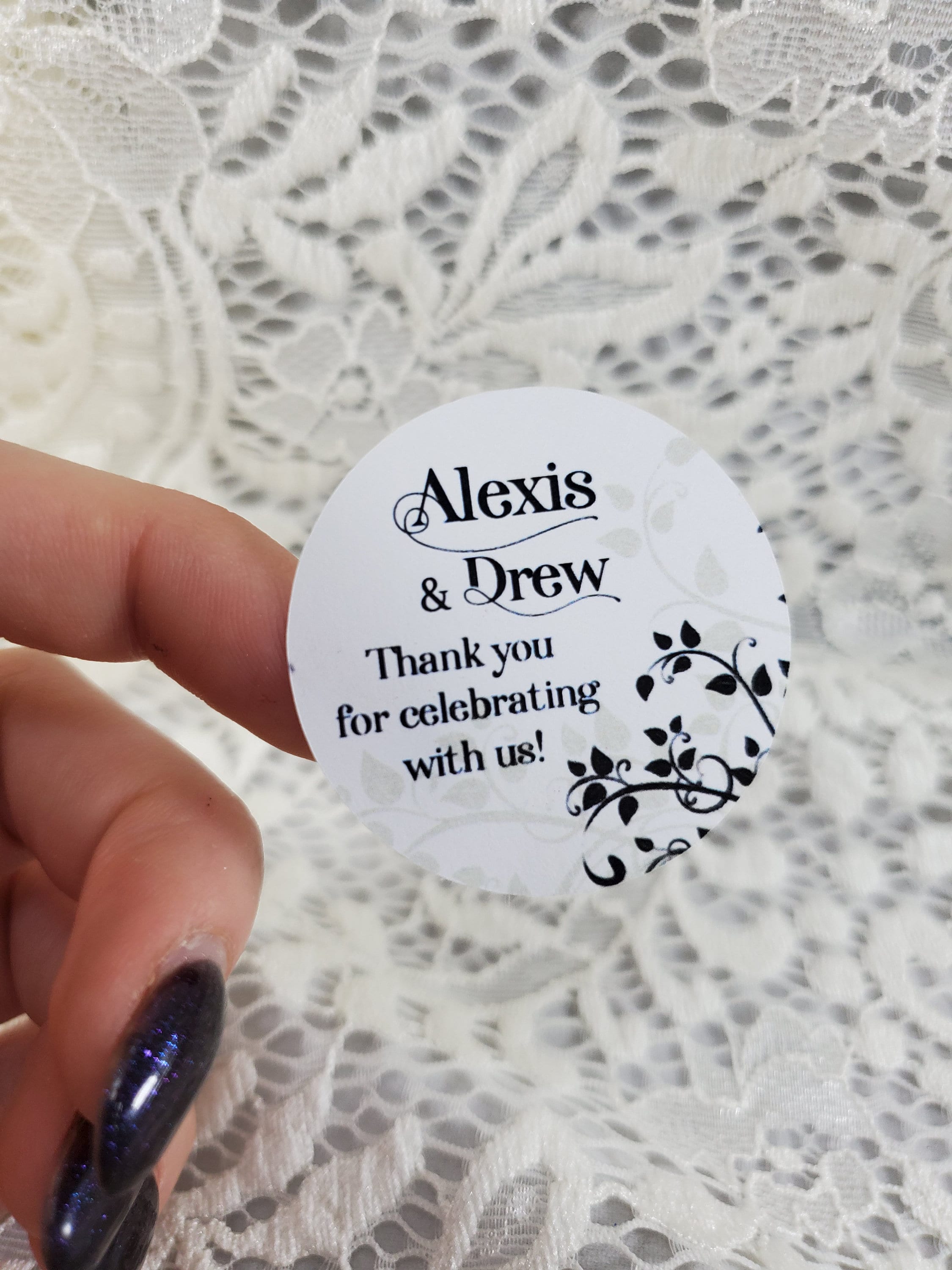 Floral Wedding Favor Stickers