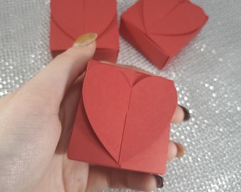 Heart Gift Boxes small 2X2X1 Sets of 12 Love is in the air Soon to be Mr and Mrs Wedding Favor Birthday Money Ships Flat
