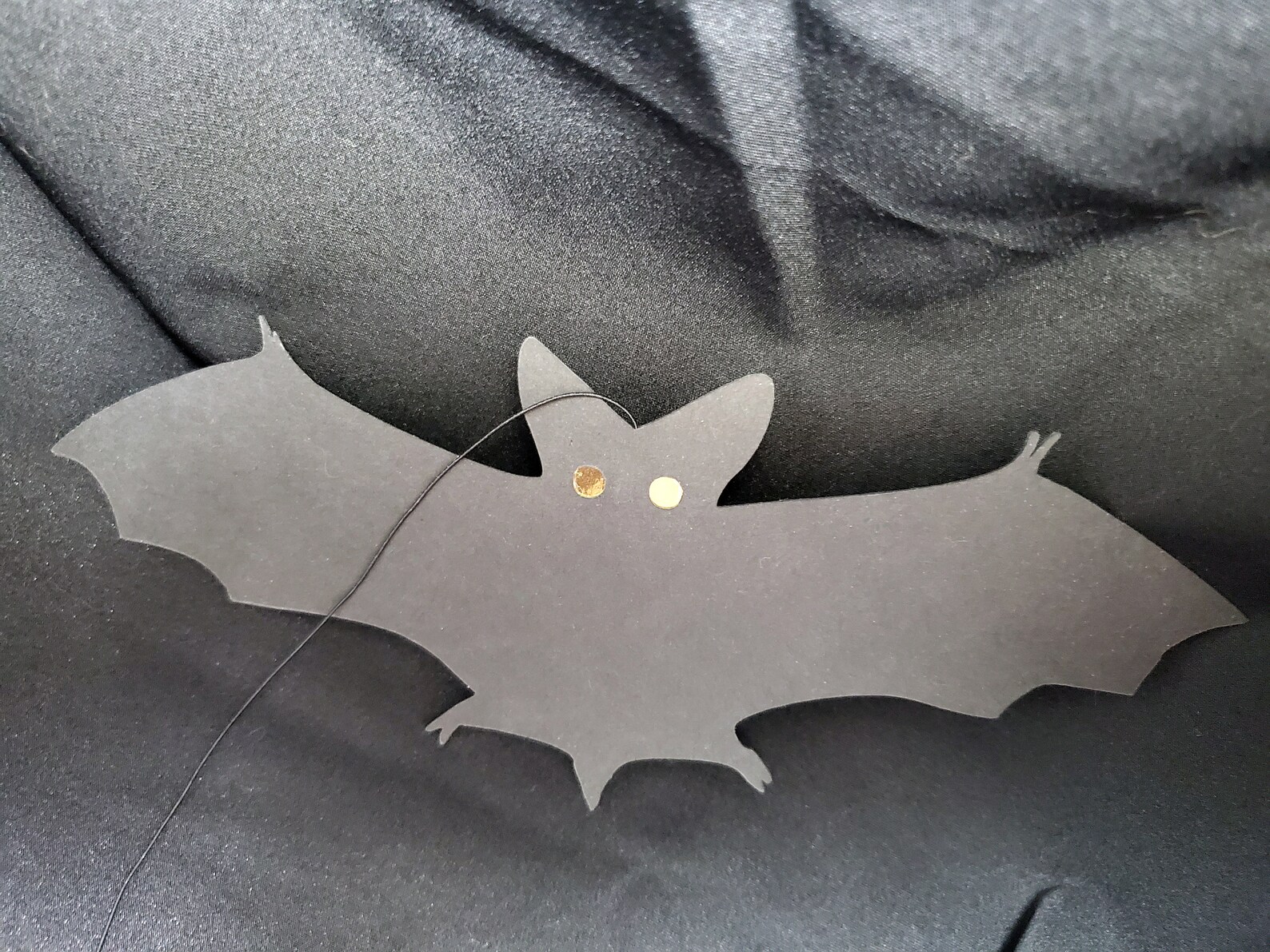 Hanging Bat Halloween Decorations Cutouts With Gold Foil Eyes Etsy