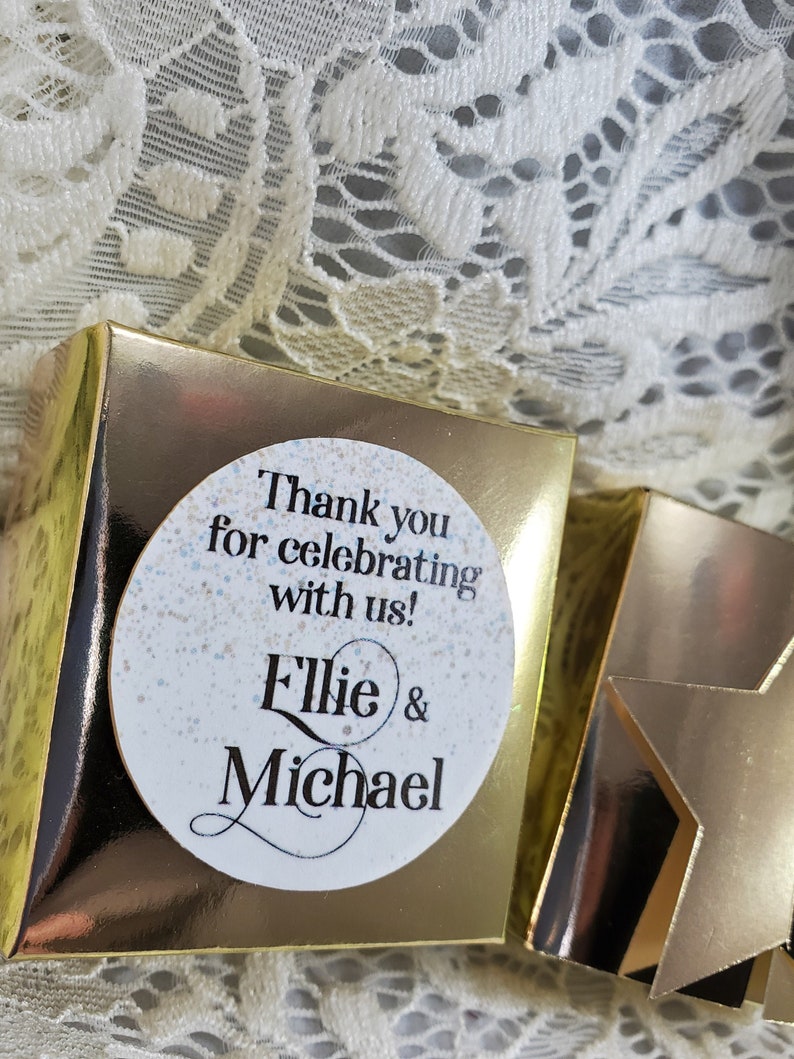 Gold Glitter Confetti Round Stickers Set of 20 for Favors for Etsy