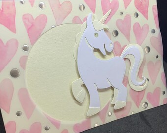 cute unicorn card... handmade