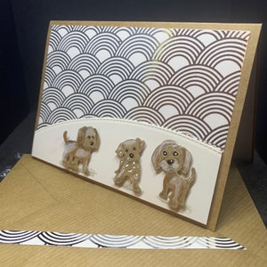unique model card 3 little dogs... cute!