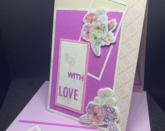 unique “with love” model card: flowers and more flowers...