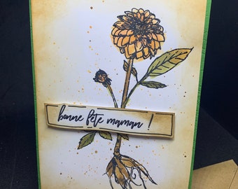 carte "bonne fête maman" fleurs délicates ... pour une tendre maman !