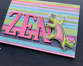 Handmade card Zen meerkat ;-)