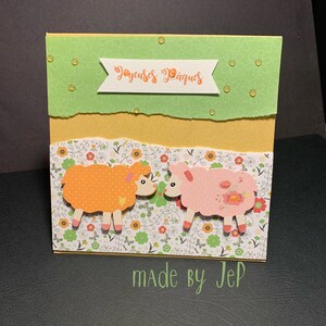 carte Joyeuses Pâques petits moutons!