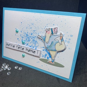 Karte „Alles Gute zum Omatag“, Star-Tänzerin im blauen Tutu … für eine wirklich lustige Oma!