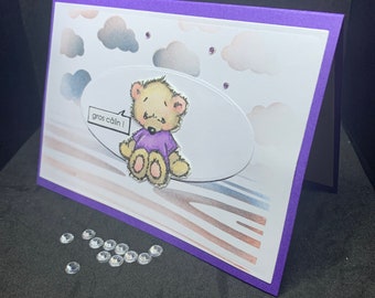 card “big hug” little bear in the clouds…