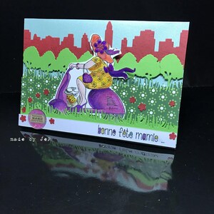 carte "bonne fête mamie" pour une mamie rock'n roll !