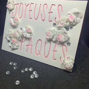 carte Joyeuses Pâques des roses et des strass ...