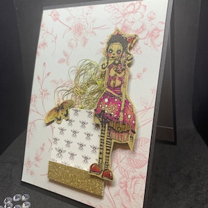 carte originale ... la fille au papillon