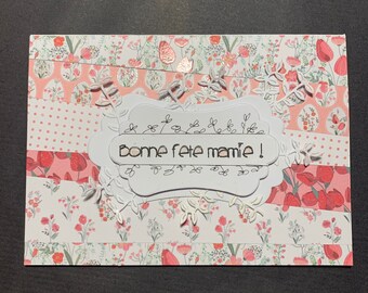 carte "bonne fête mamie " printanière ;-)