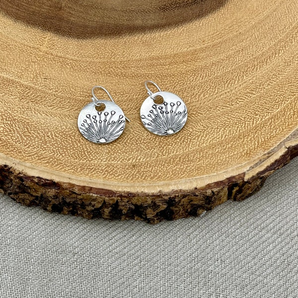 Botanical Fine Silver Earrings, Precious Metal Fine Silver Earrings, 99.9% Fine Silver, Handcrafted