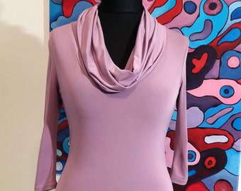 Vintage woman purple top/pink purple top/M Size /elegant XANAKA top/90s top/vintage top/cowl neck collar/sexy top/hipster/vintage clothing