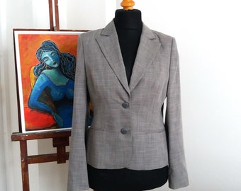 Damen Blazer/European Style Blazer/eleganter Blazer/London Style/Vintage Kleidung/grauer Frauen Blazer/ großer Blazer