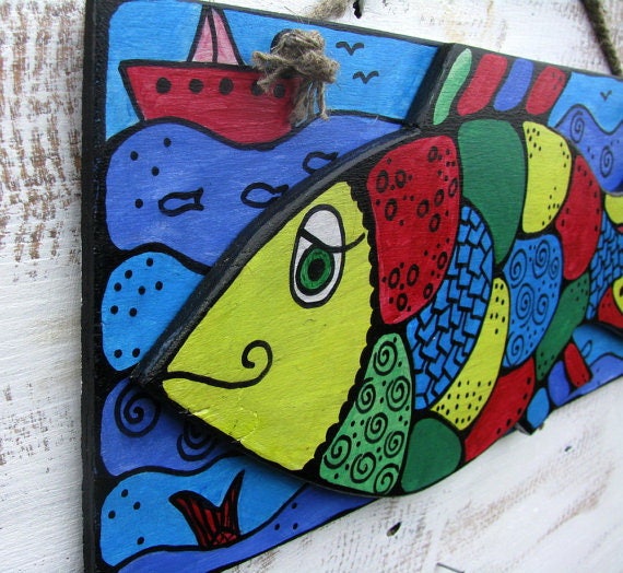 Buy Home Reclaimed Wood Decor/wall Decor Fish/wall Decor Fish