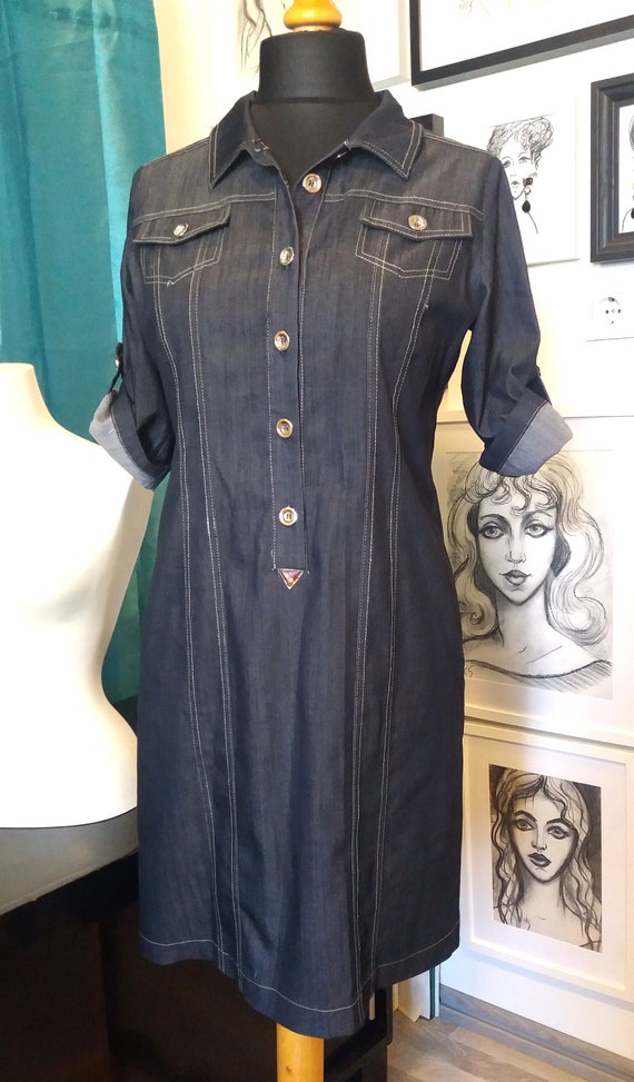 Mara Carol Designer woman dress/Retro denim like s