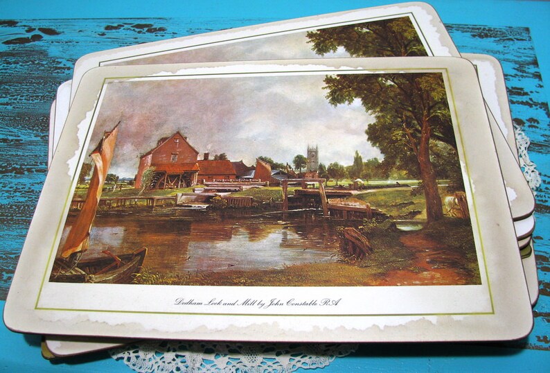 English Vintage placemat set/traditional cork placemat set of Etsy