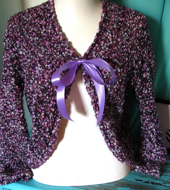 Vintage clothing/woman vintage bolero/purple boler