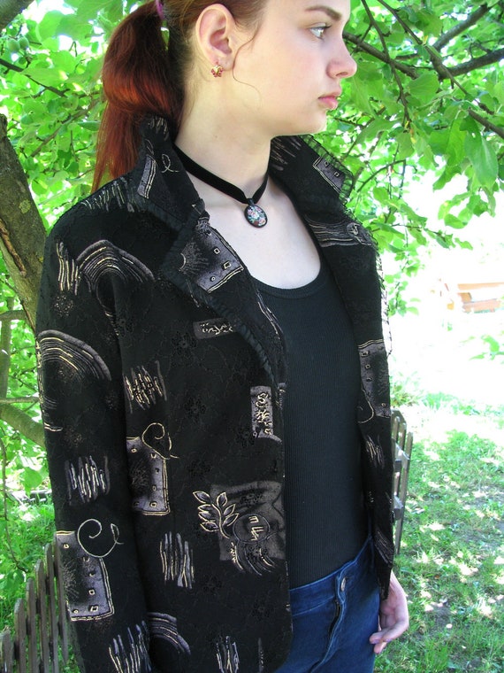 Vintage handpicked woman jacket blazer blouse/bla… - image 3